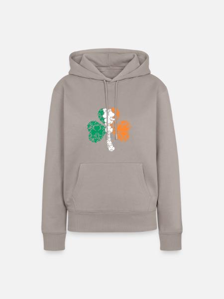Shamrock St. Patrick's Day - Frauen Premium Bio Hoodie - Taupe