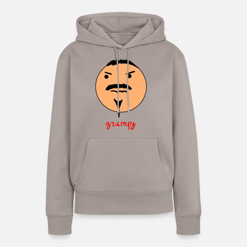 Smiley / grumpy - Frauen Premium Bio Hoodie - Taupe