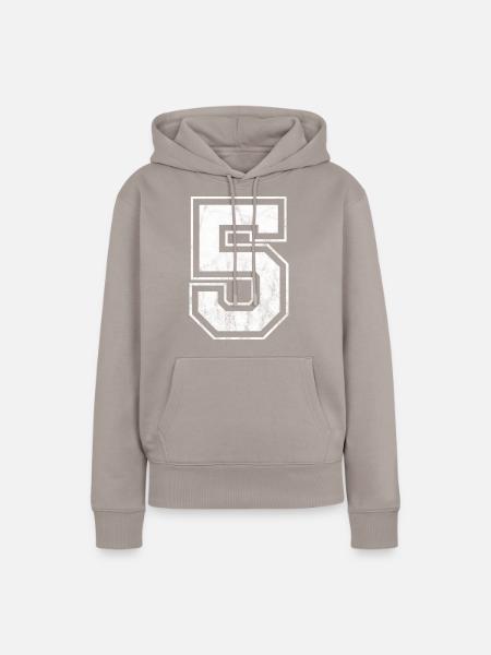 Nummer 5 - Frauen Premium Bio Hoodie - Taupe