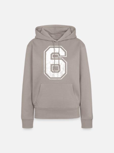 Nummer 6 - Frauen Premium Bio Hoodie - Taupe