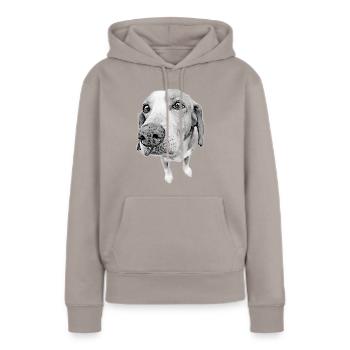 Nez de chien - Sweat à capuche Premium bio Femme - taupe - Devant - Julia (174cm)