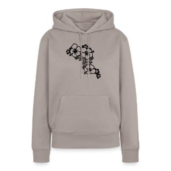 flower - Frauen Premium Bio Hoodie - Taupe - Vorne - Julia (174cm)