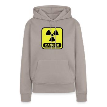 atome de danger - Sweat à capuche Premium bio Femme - taupe - Devant - Julia (174cm)