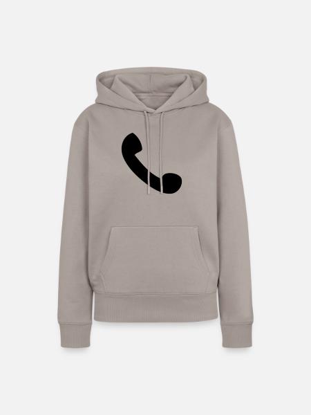 Telefonhörer - Frauen Premium Bio Hoodie - Taupe