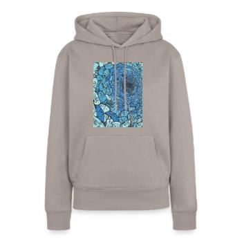 tunnels _heads - Sweat à capuche Premium bio Femme - taupe - Devant - Julia (174cm)