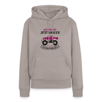 Autobesitzerin 2023 Führerschein Neues Auto PKW - Frauen Premium Bio Hoodie - Taupe - Vorne - Julia (174cm)