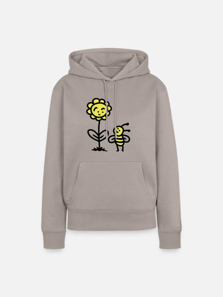 Biene Blume - Frauen Premium Bio Hoodie - Taupe