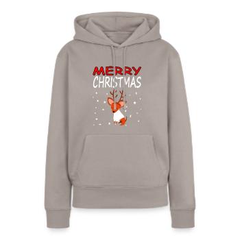 Frohe Weihnachten Nikolaus frohes Fest Geschenk - Frauen Premium Bio Hoodie - Taupe - Vorne - Julia (174cm)