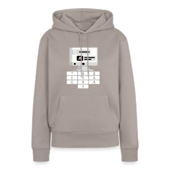 computerfreak computer science gamer console cadeau - Sweat à capuche Premium bio Femme - taupe - Devant - Julia (174cm)