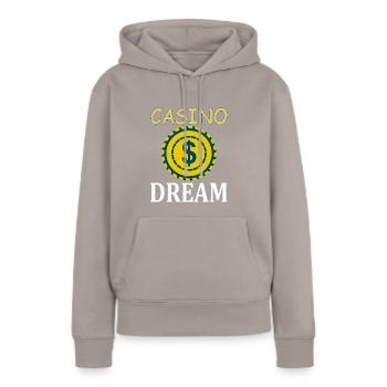Casino Dream Gagnez de l’argent Jackpot Poker Cadeau - Sweat à capuche Premium bio Femme - taupe - Devant - Julia (174cm)