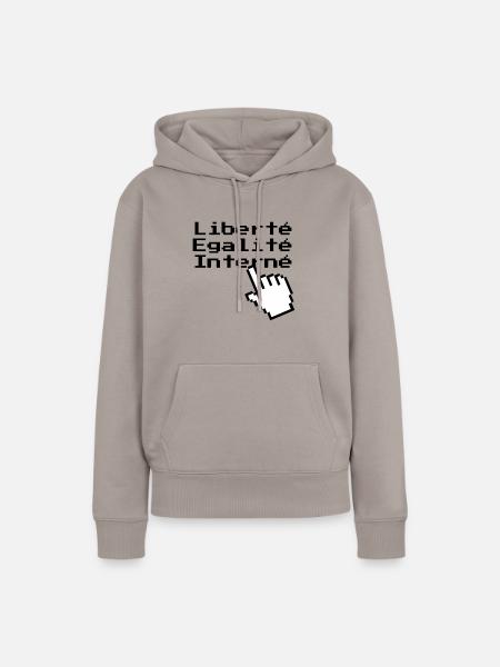 Internet - Frauen Premium Bio Hoodie - Taupe