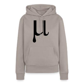Mu griechische Alphabet Buchstaben - Frauen Premium Bio Hoodie - Taupe - Vorne - Julia (174cm)