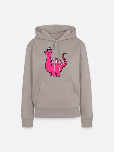 Dino 3c - Frauen Premium Bio Hoodie - Taupe