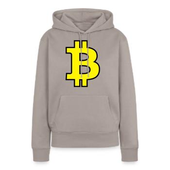 Bitcoin Satoshi Nakamoto - Frauen Premium Bio Hoodie - Taupe - Vorne - Julia (174cm)