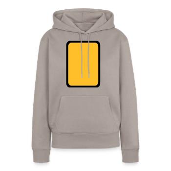 Carton jaune Arbitre - Sweat à capuche Premium bio Femme - taupe - Devant - Julia (174cm)