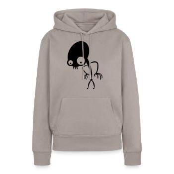 alien - Frauen Premium Bio Hoodie - Taupe - Vorne - Julia (174cm)