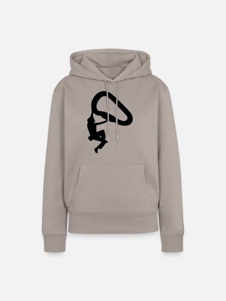 klettern_3_1f_ - Frauen Premium Bio Hoodie - Taupe