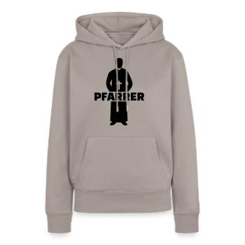 Pfarrer - Frauen Premium Bio Hoodie - Taupe - Vorne - Julia (174cm)