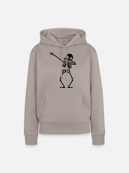 Skelett dab - Frauen Premium Bio Hoodie - Taupe