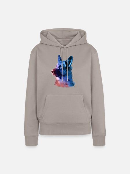 deutscher schäferhund,schäferhund,hund,graffiti - Frauen Premium Bio Hoodie - Taupe