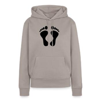 füsse - Frauen Premium Bio Hoodie - Taupe - Vorne - Julia (174cm)