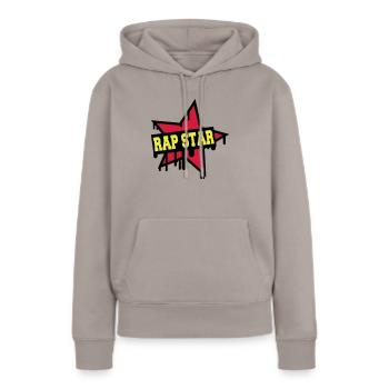 Rap Star - Sweat à capuche Premium bio Femme - taupe - Devant - Julia (174cm)