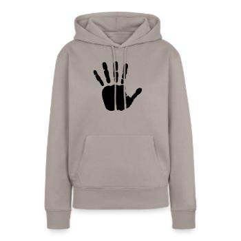Main - Sweat à capuche Premium bio Femme - taupe - Devant - Julia (174cm)