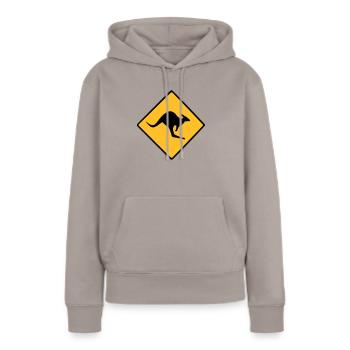 Roadsign Känguruh - Frauen Premium Bio Hoodie - Taupe - Vorne - Julia (174cm)