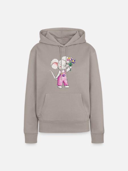 Blümchen für dich - Frauen Premium Bio Hoodie - Taupe