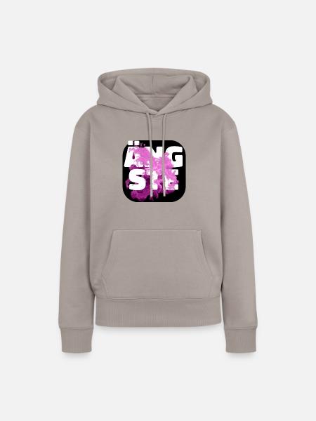 Ängste pink - Frauen Premium Bio Hoodie - Taupe