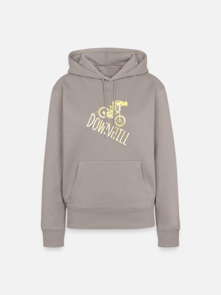downhill - Frauen Premium Bio Hoodie - Taupe