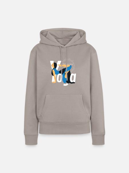 yoga - Frauen Premium Bio Hoodie - Taupe