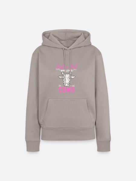 Kuh - Frauen Premium Bio Hoodie - Taupe