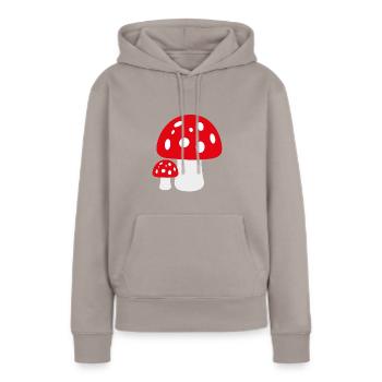 Fliegenpilz - Frauen Premium Bio Hoodie - Taupe - Vorne - Julia (174cm)