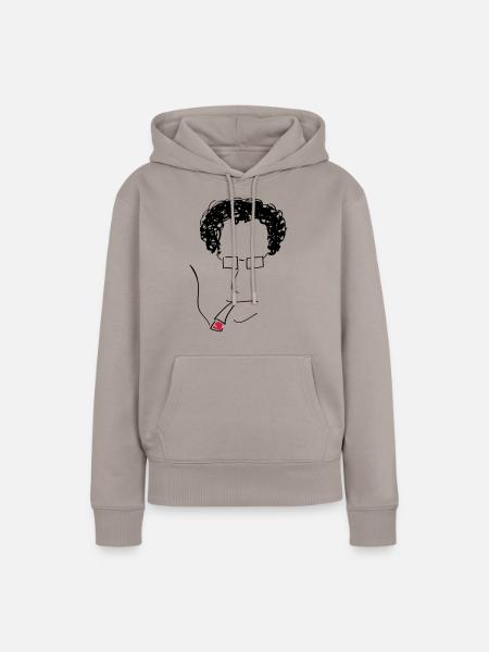 SMOKE BRAIN HPSTR - Frauen Premium Bio Hoodie - Taupe