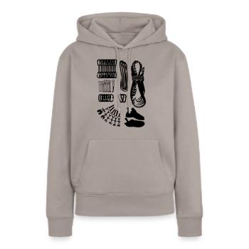 Ensemble de Alpine matériel d'escalade - Sweat à capuche Premium bio Femme - taupe - Devant - Julia (174cm)
