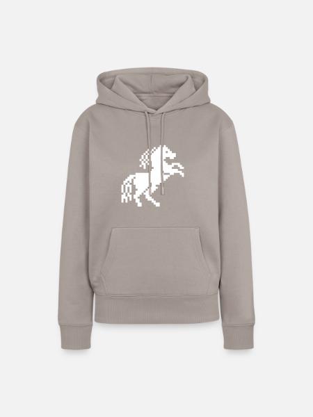 Wildes Pferd - Pixelkunst - Frauen Premium Bio Hoodie - Taupe