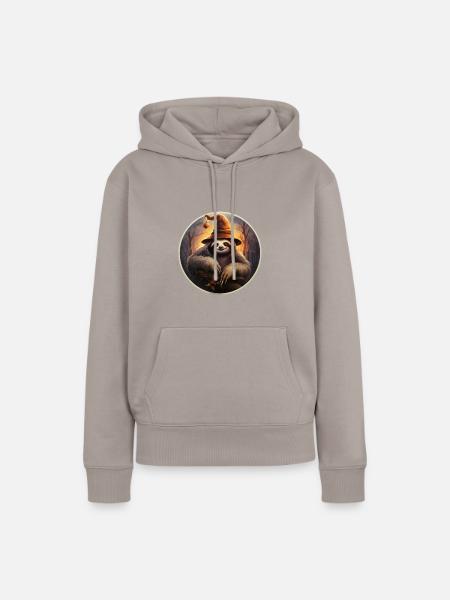 Halloween Faultier - Frauen Premium Bio Hoodie - Taupe