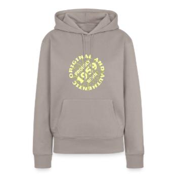 Original 1959 - Frauen Premium Bio Hoodie - Taupe - Vorne - Julia (174cm)