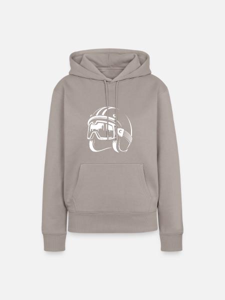 helmet - Frauen Premium Bio Hoodie - Taupe