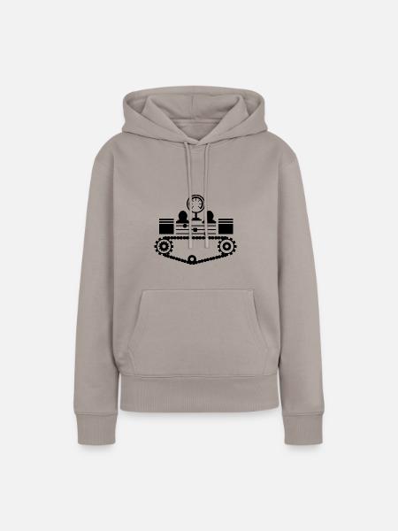 Baufahrzeug - Lastkraftwagen Dampfwalze - Frauen Premium Bio Hoodie - Taupe