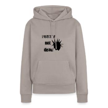 Punk - Sweat à capuche Premium bio Femme - taupe - Devant - Julia (174cm)