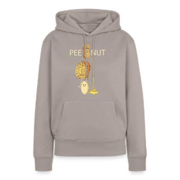 Drôle d'arachide pipi - Sweat à capuche Premium bio Femme - taupe - Devant - Julia (174cm)