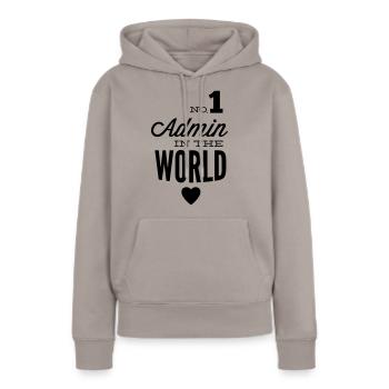 Le meilleur Admin dans le monde - Sweat à capuche Premium bio Femme - taupe - Devant - Julia (174cm)