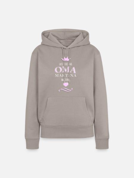 Oma Martina - Frauen Premium Bio Hoodie - Taupe