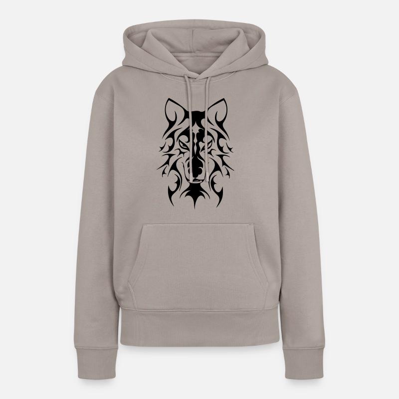 Loup - Sweat à capuche Premium bio Femme - taupe