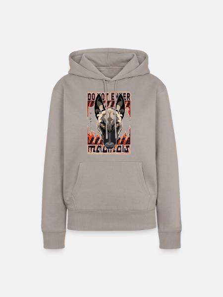 Gefahr durch Malinois - Frauen Premium Bio Hoodie - Taupe