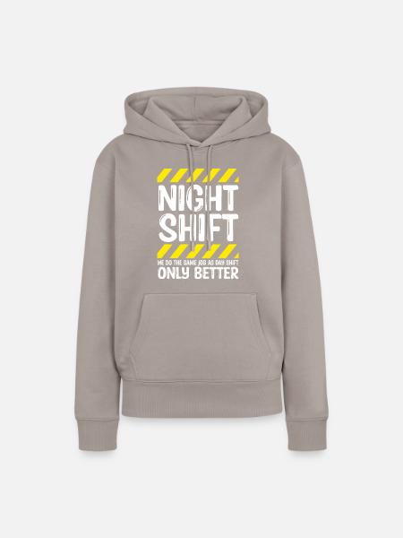Team Nachtschicht - Frauen Premium Bio Hoodie - Taupe