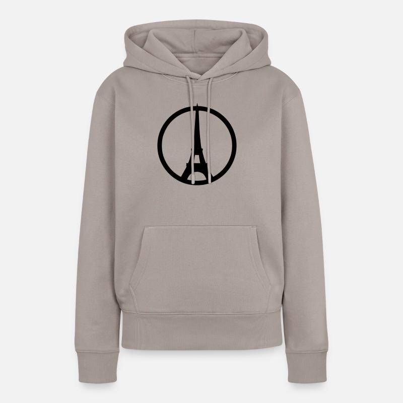 Paris - Sweat à capuche Premium bio Femme - taupe