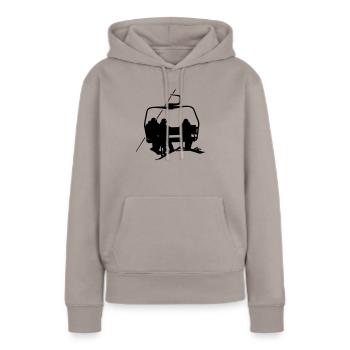 skilift - Frauen Premium Bio Hoodie - Taupe - Vorne - Julia (174cm)